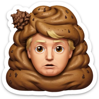 the poop emogi, a pile of poop in trumps image sticker