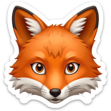 red fox face detailed same style as bobcat sticker