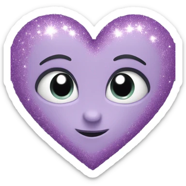 Glittery lilac heart sticker