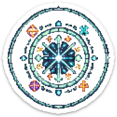 magical portal with sparkling light and mystic symbols sticker