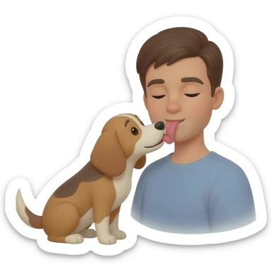 dog licking its owner sticker