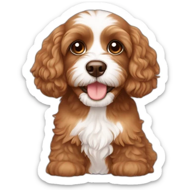 brown cavapoo with brown eyes sticker