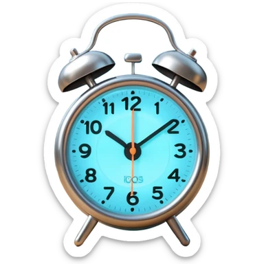 ringing alarm clock on a nightstand sticker