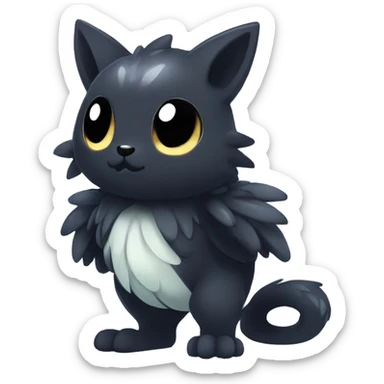 Shiny Shy Cool Black beautiful fantasy Kawaii Ethereal Sona Fakemon-animal Full Body sticker