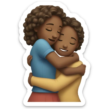 Girls hugging each other sticker