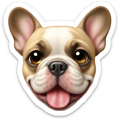 beige french bulldog with its tounge out sticker