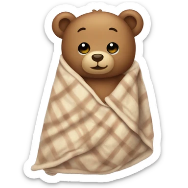 teddy bear in a blanket sticker