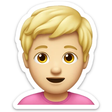 obese blonde haired kid boy sticker