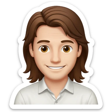 homme jeune cheveux long avec le sourire style européen sticker