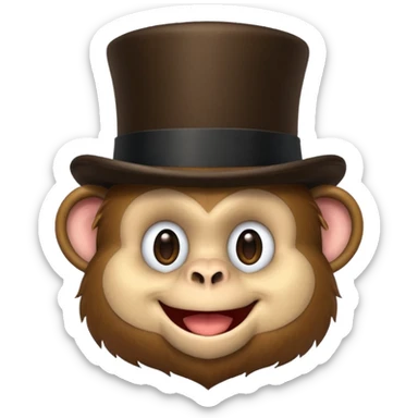 monkey with top hat sticker