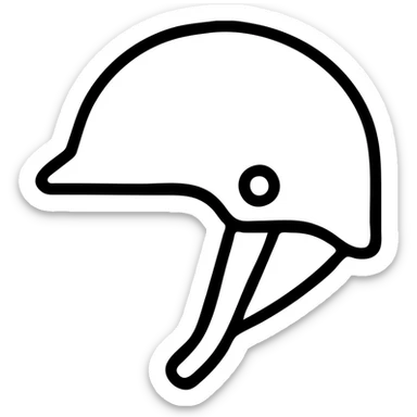 white helmet, clean and simple, minimalistic icon style sticker