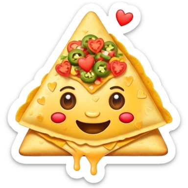 Happy nachos with heart eyes sticker