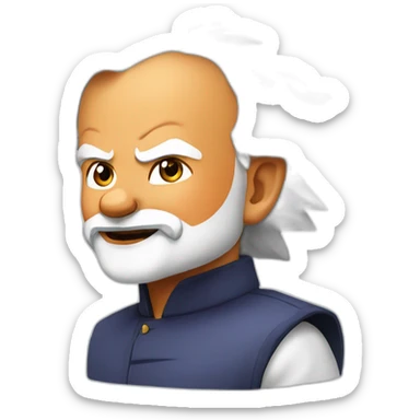 Narendra modi as a super saiyan sticker