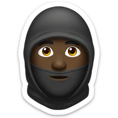 black man wearing a balaclava marked kerchak sticker