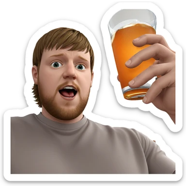 male with drink indoors sticker
