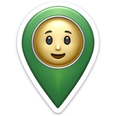 pin location with golden and green colours sticker