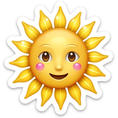 an emoji of a mix of a sparkle and sun sticker