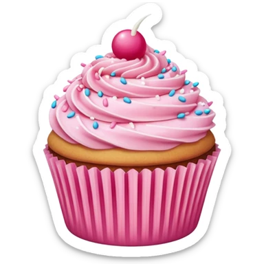 Cupcake with pink icing sticker