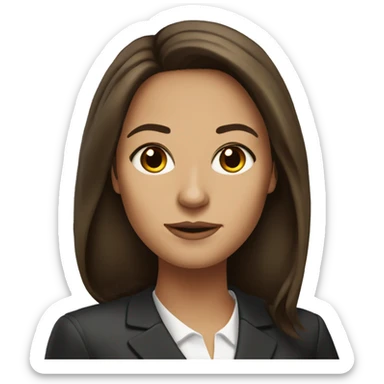 Woman lawyer with long brown hair, olive skin and dark brown eyes sticker