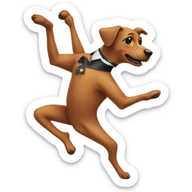 Dog dancing in heels  sticker