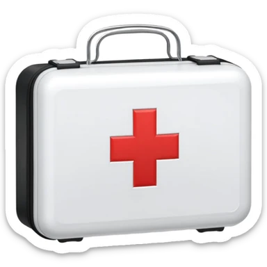 First Aid kit with red cross, medical, easy to identify sticker