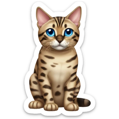 Seal Bengal cat with Blue eyes sitting sticker
