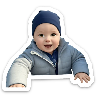 child in winter attire sticker
