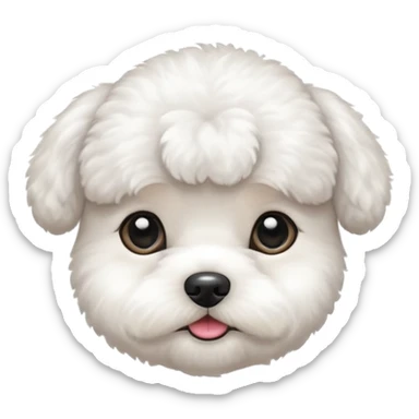 white baby Bichon Frise only face  sticker