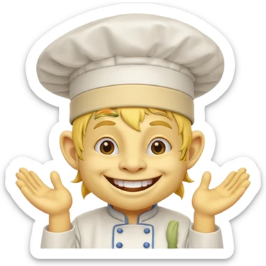 happy troll the yellow chef sticker