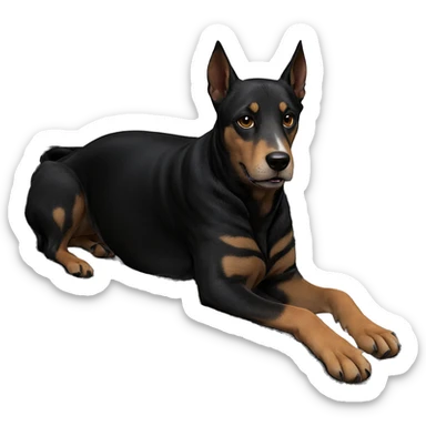realistic dog portrait with claws sticker