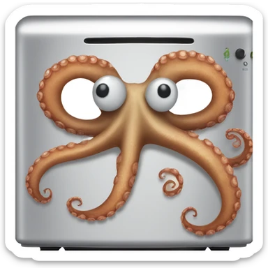 Octopus in a toaster sticker