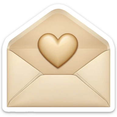A cream envelope with beige heart sticker