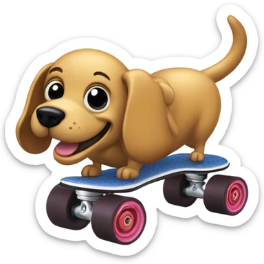 Dog made of worms giving advice to anamorphic roller skate  sticker