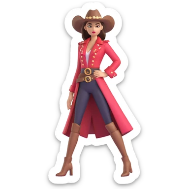 Sophisticated Western female supermodel with high fashion look, striking pose, couture clothing sticker