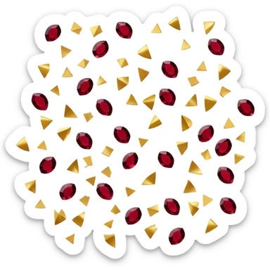 Garnet and gold confetti sticker