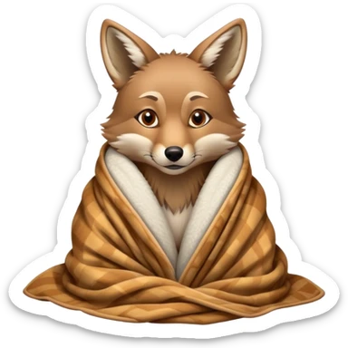Coyote cozy in blanket sticker