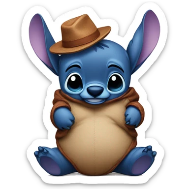 Cute stitch with teddy bear sticker