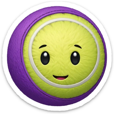 purple tennis ball sticker
