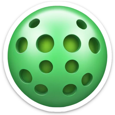 A green ball with round, evenly spaced holes sticker