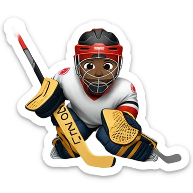 Hockey goalie doing the splits sticker