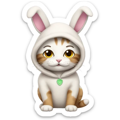 Cat in a bunny costume sticker