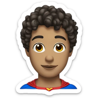 superman curly brunette gree sticker