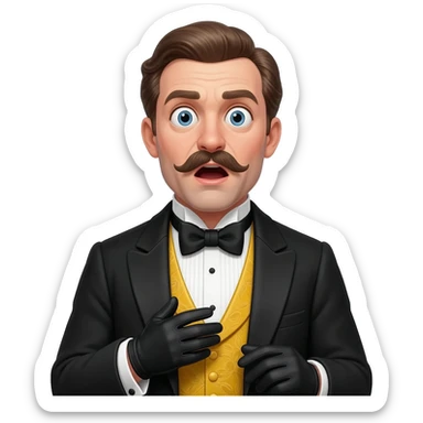 Shocked snob man from 1900 sticker