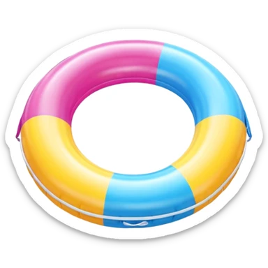 inflatable pool float object icon, colorful swimming ring, glossy plastic texture, summer vibe, 3D cartoon, mobile game icon style, centered, clean background, no text, no watermark
 sticker