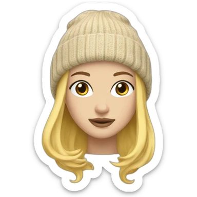 Blonde beanie sticker
