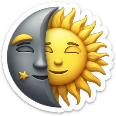 Sun and moon sticker