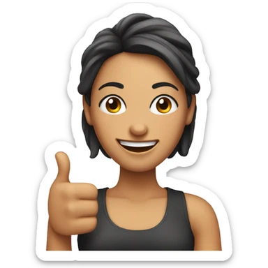 Woman winking with two thumbs up gesture sticker