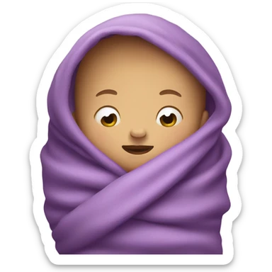 Purple baby in swaddle sticker
