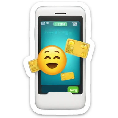 mobile with a banking app inside sticker