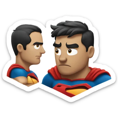superhero (man) looking at another superhero in disgust sticker